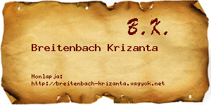 Breitenbach Krizanta névjegykártya